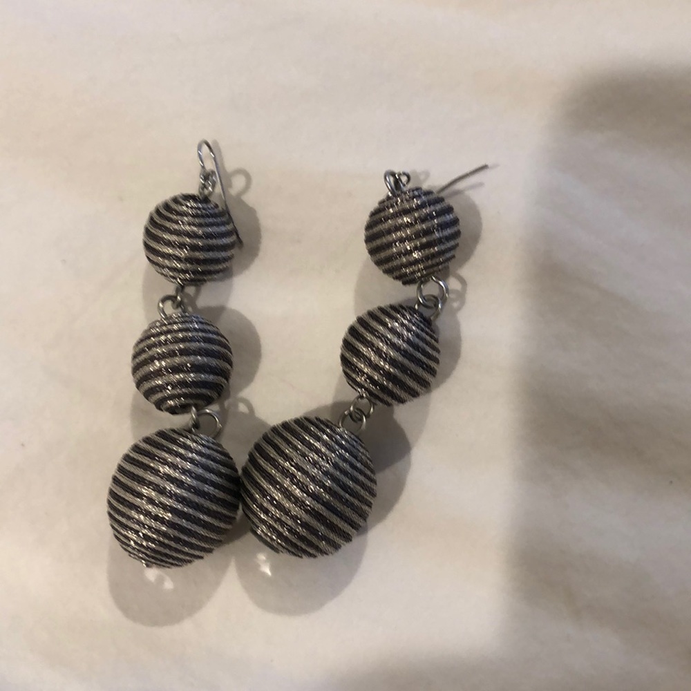 Silver and Black Statement Earrings